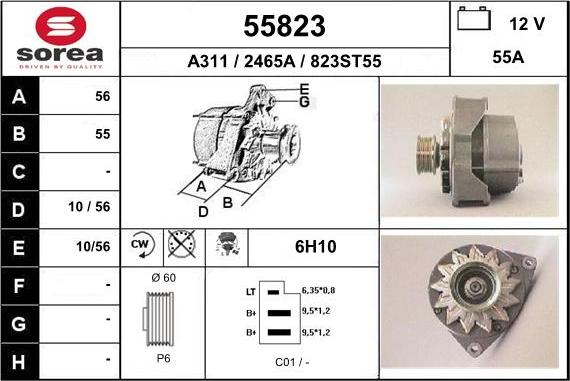 EAI 55823 - Alternator autospares.lv