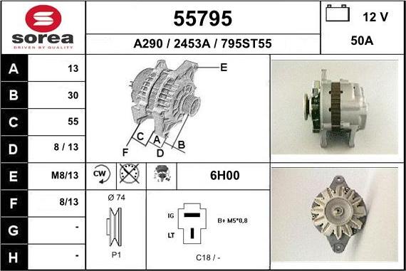 EAI 55795 - Alternator autospares.lv