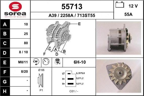EAI 55713 - Alternator autospares.lv