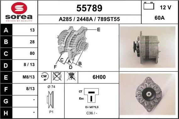 EAI 55789 - Alternator autospares.lv