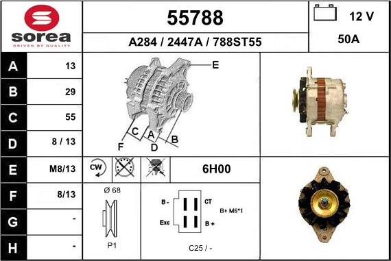 EAI 55788 - Alternator autospares.lv