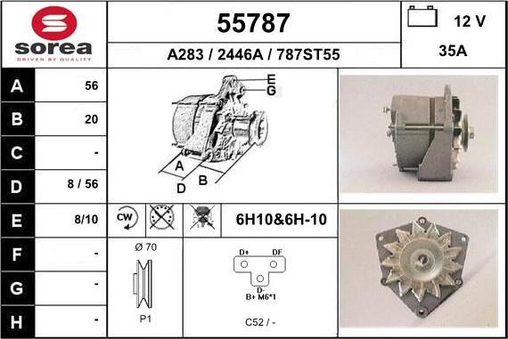 EAI 55787 - Alternator autospares.lv