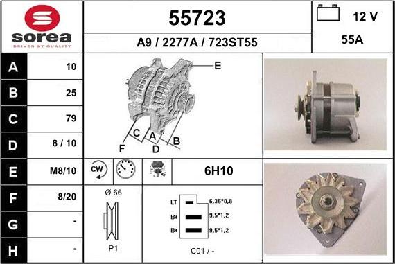 EAI 55723 - Alternator autospares.lv