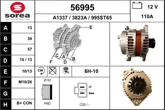 EAI 56995 - Alternator autospares.lv