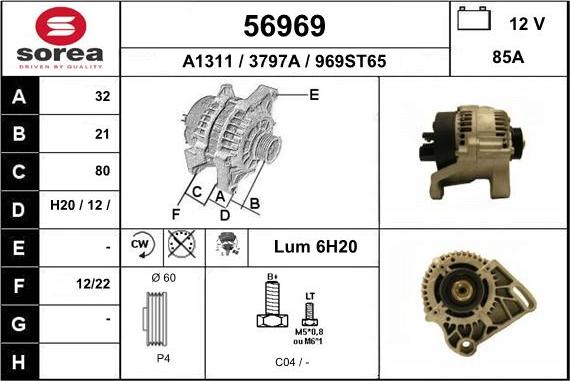 EAI 56969 - Alternator autospares.lv