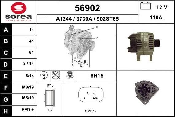 EAI 56902 - Alternator autospares.lv