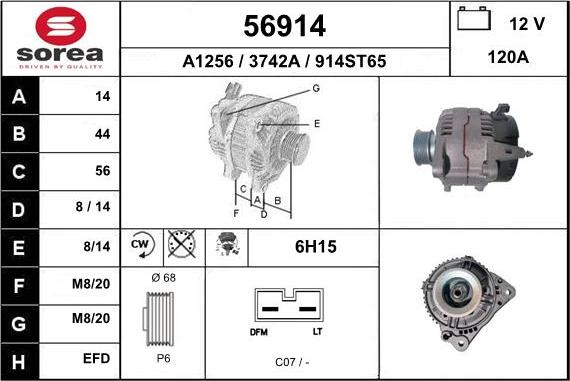 EAI 56914 - Alternator autospares.lv