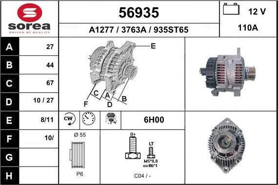 EAI 56935 - Alternator autospares.lv