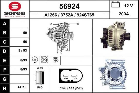 EAI 56924 - Alternator autospares.lv