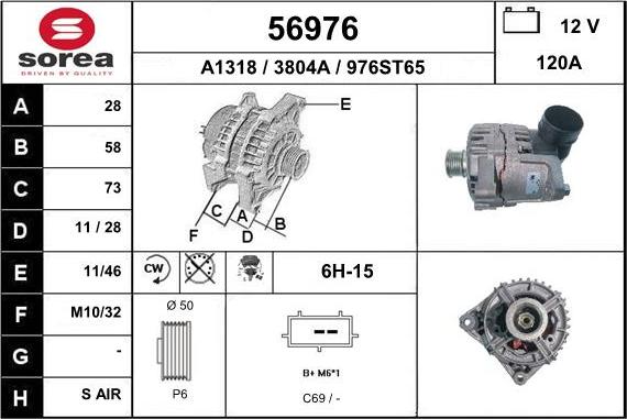 EAI 56976 - Alternator autospares.lv