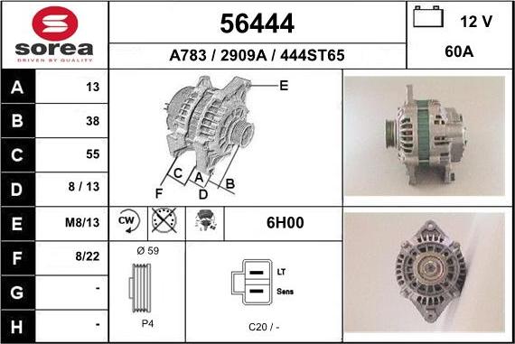 EAI 56444 - Alternator autospares.lv