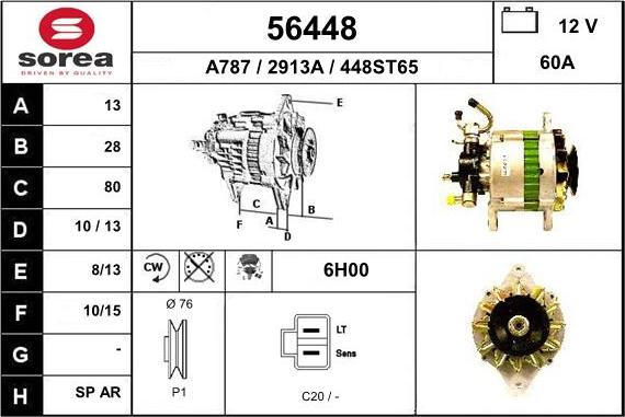 EAI 56448 - Alternator autospares.lv