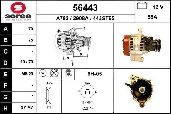 EAI 56443 - Alternator autospares.lv