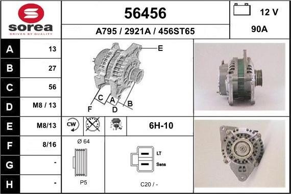 EAI 56456 - Alternator autospares.lv
