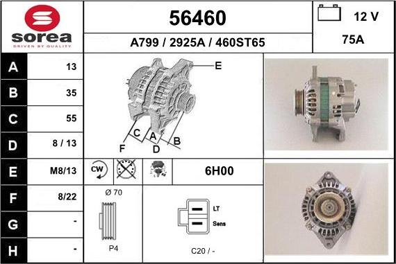 EAI 56460 - Alternator autospares.lv