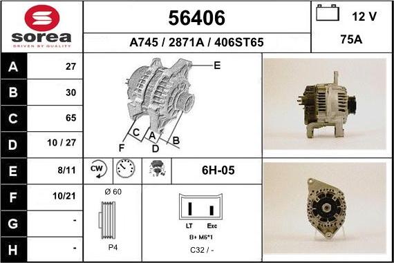 EAI 56406 - Alternator autospares.lv