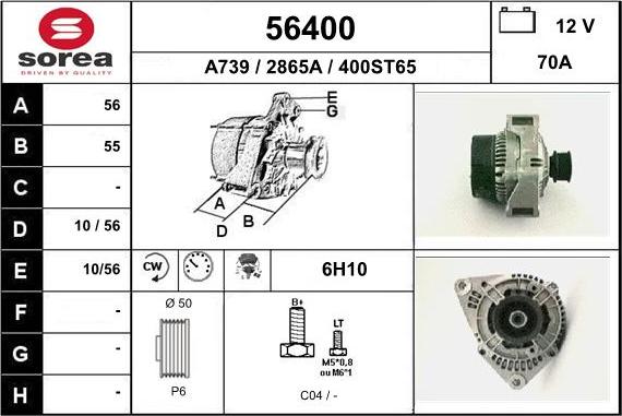 EAI 56400 - Alternator autospares.lv