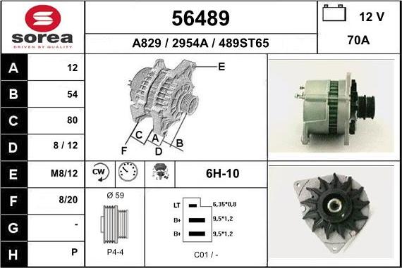 EAI 56489 - Alternator autospares.lv