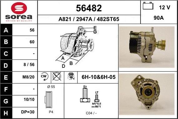 EAI 56482 - Alternator autospares.lv