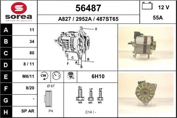 EAI 56487 - Alternator autospares.lv