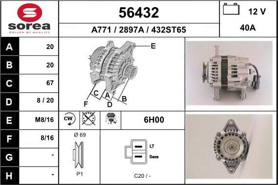 EAI 56432 - Alternator autospares.lv