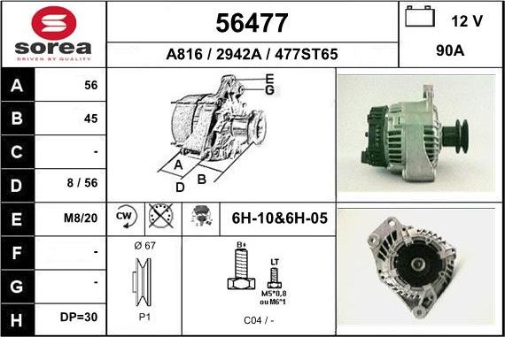 EAI 56477 - Alternator autospares.lv