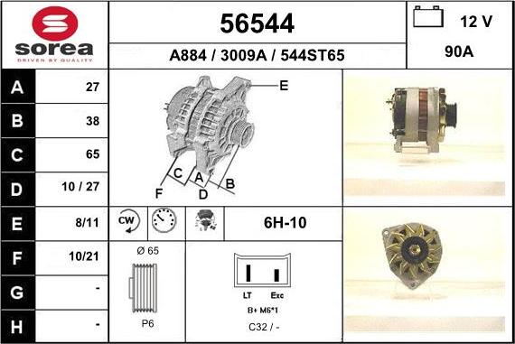 EAI 56544 - Alternator autospares.lv