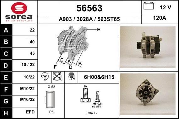 EAI 56563 - Alternator autospares.lv