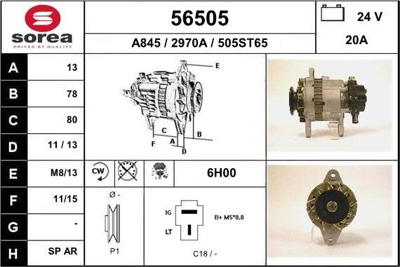 EAI 56505 - Alternator autospares.lv