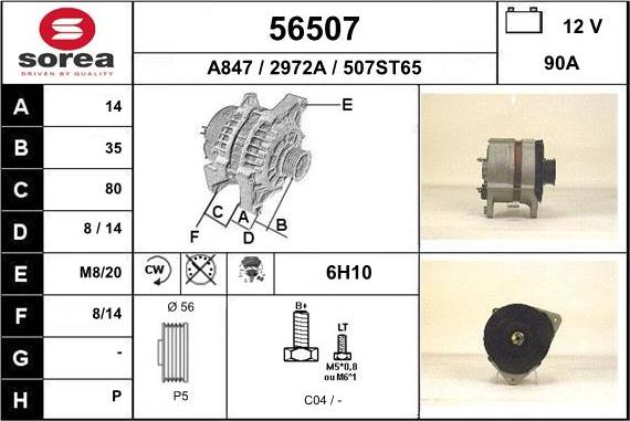 EAI 56507 - Alternator autospares.lv