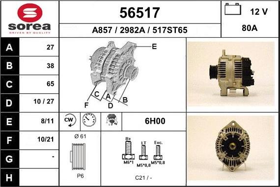 EAI 56517 - Alternator autospares.lv