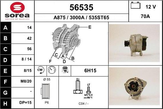 EAI 56535 - Alternator autospares.lv