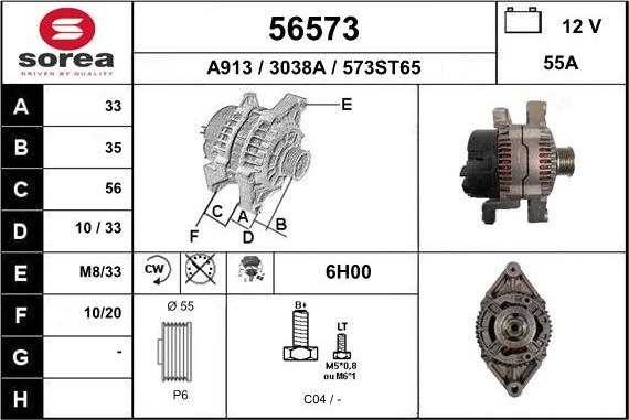 EAI 56573 - Alternator autospares.lv