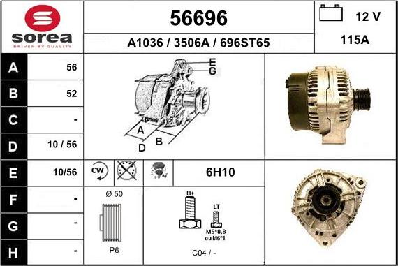 EAI 56696 - Alternator autospares.lv