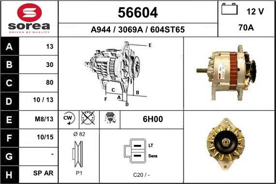 EAI 56604 - Alternator autospares.lv