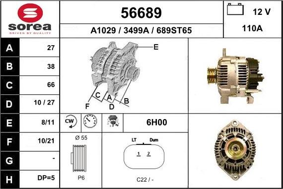 EAI 56689 - Alternator autospares.lv