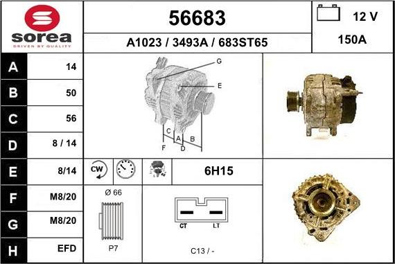 EAI 56683 - Alternator autospares.lv