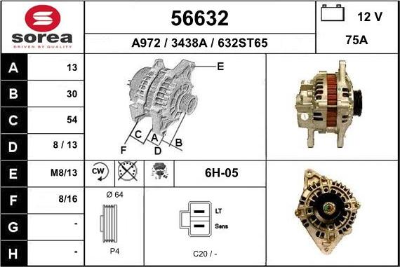 EAI 56632 - Alternator autospares.lv