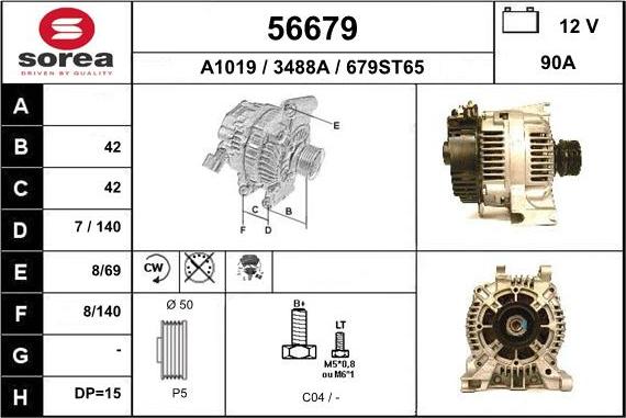 EAI 56679 - Alternator autospares.lv