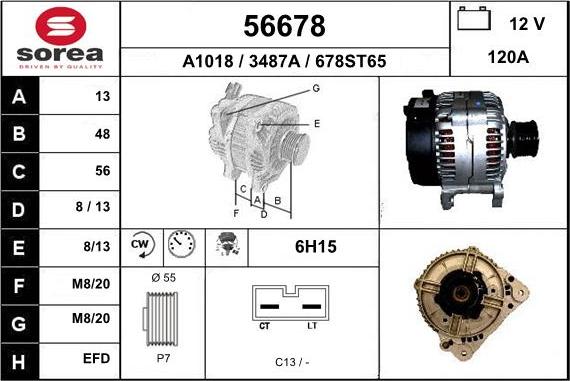 EAI 56678 - Alternator autospares.lv