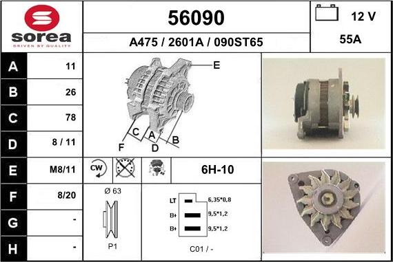 EAI 56090 - Alternator autospares.lv