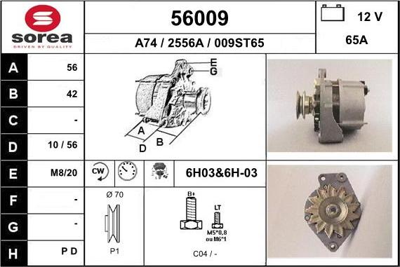 EAI 56009 - Alternator autospares.lv