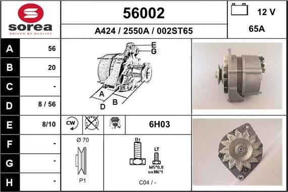 EAI 56002 - Alternator autospares.lv