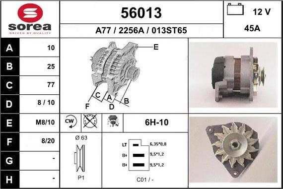 EAI 56013 - Alternator autospares.lv