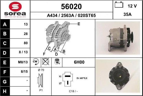 EAI 56020 - Alternator autospares.lv