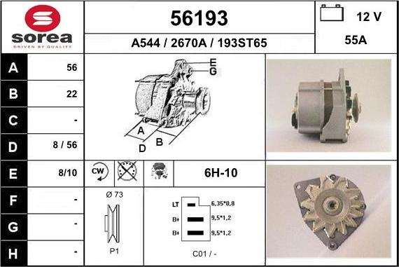 EAI 56193 - Alternator autospares.lv