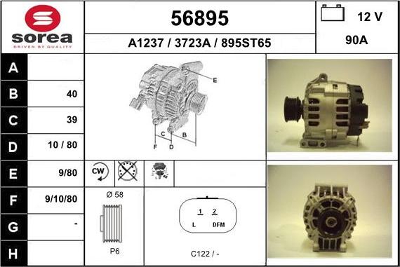 EAI 56895 - Alternator autospares.lv