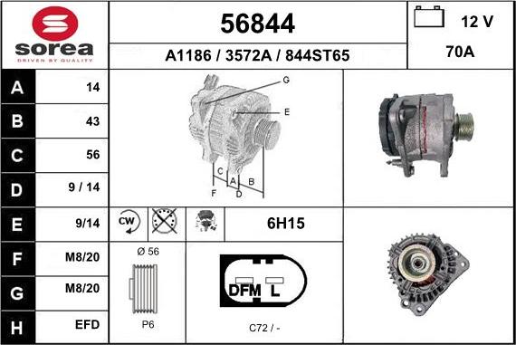 EAI 56844 - Alternator autospares.lv