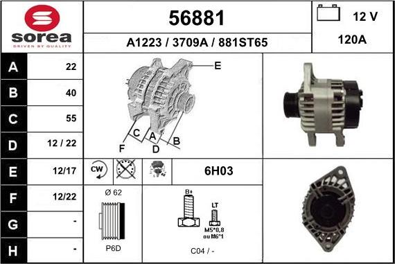 EAI 56881 - Alternator autospares.lv