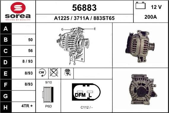 EAI 56883 - Alternator autospares.lv